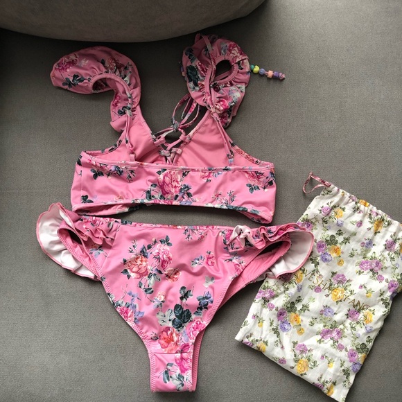 LoveShackFancy Frost Bikini Set Rosy Peaches S - Picture 7 of 9